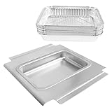 GFTIME 80580 Grilltropfschalen für Weber Q200, Q300 Serie, Abtropfschale für Weber Q200 Q300 Q220 Q240 Q2000 Q2200 Q320, Auffangwanne mit 15 Aluminium Liner, Alu-Tropfschalen Ersatz für 41877