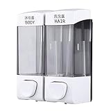 2x350ml Seifenshampoo Box Desinfektionsspender, Lotion Flüssigkeitspumpe Bad Seifenbehälter Wandmontage Desinfektionsspender Flasche