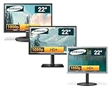 Samsung 22 Zoll Business Computer Monitor, Desktop Gaming Monitor, HD+ (VGA - DVI - VESA), PC Bildschirm, schwarz/Silber (Generalüberholt)