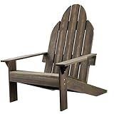 Wiltec Massivholz Adirondack Gartenstuhl 89 x 72 x 92,5 cm, Gartenstuhl aus Holz bis 160 kg, ergonomischer Gartensessel aus Kiefer, Gartenmöbel zeitlos massiv
