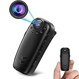 QZT Körperkamera 1080P HD mit Bewegungserkennung, Nachtsicht & Fotoaufnahme – Tragbare Mini-Polizeikamera mit integriertem Speicher, Bodycam für Sicherheit, Radfahren, Outdoor & Überwachung