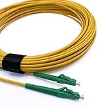 Elfcam Glasfaserkabel LC/APC auf LC/APC Simplex Singlemode 9/125µm LSZH, FTTH LWL Patchkabel (15M) gelb