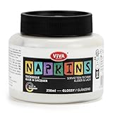 Viva Decor Serviettentechnik Kleber und Lack (Glänzend, Transparent, 250 ml) Serviettenkleber transparent, Decoupage Kleber für Serviettentechnik - Made in Germany