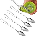 4pcs Grapefruitlöffel,16.8cm Kiwi Spoon,Grapefruitlöffel Edelstahl, Löffel Mit Zacken,Babynahrungsergänzung Fruchtlöffel,Dessertlöffel,Obstlöffel Mit Wellenschliff,Für Kiwi,Äpfel,Grapefruits