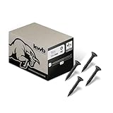 kwb Schnellbauschrauben 3,9x25 mm, PH2, 350 Stück, Trockenbauschrauben, Rigips Schrauben, Schwarz, Phosphatiert, Feingewinde, Kreuzschlitz