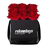 Relaxdays Flowerbox, rot, 9 Rosen