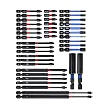 Zuasdvnk Magnetische Schraubendreher-Bits, rutschfeste Schraubendreher-Bits, Bohrspitzen, rutschfest, präzise, ergonomisch für industrielle Elektronik, Trockenbau, Installation, Metallbearbeitung