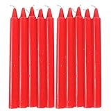 Überlebenskerzen, Kegelkerzen – natürliche Kerzen mit langer Verbrennung, 10 x | Überlebensbedarf rot/weiße Haushaltskerzen für den Hausgebrauch