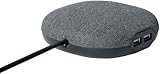 Brennenstuhl Estilo Ladestation mit Textiloberfläche (Möbel-Steckdose mit 1x Euro-Steckdose und 2X USB-Charger) schwarz/anthrazit
