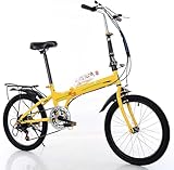 20 Zoll Fahrrad Faltrad für Erwachsene & Kinder, Verstellbarer Sattel & Lenker, Vorder-/Rückbremsen & Allwege-Reifen, Carbonstahl-Rahmen, Schnellfaltung für Stadtfahrten und Familienausflüge (120-180c