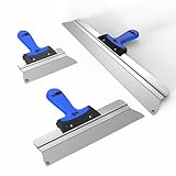BACHSAM® Made in Germany hochwertiges Flächenspachtel Set 25cm,40cm, 60cm zum Spachteln, Verputzen und Tapeten Entfernen, Trockenbauer Werkzeug mit Softgriff und abgerundeten Ecken (Set 25,40,60cmm)