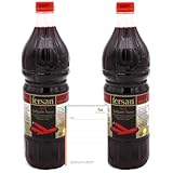 Fersan Salgam Scharf 2er-Pack (2 x 1 L)– Original Türkisch, fermentiertes Gemüsegetränk, Vegan + Ben's Garden Notizblock Set