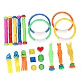 Gogogmee 21 Stück 21 teiliges Tauchringe Sticks Buntes Poolspielzeug aus Sicherem Kunststoff Einfach zu Halten Fördert Anfänger tauchen und Spielspaß im Schwimmbad Zufällige Farbe