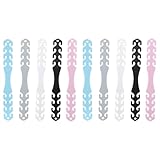 Ciieeo 10 Stück Maskenbandschnalle Verstellbar aus Flexiblem PE Rutschfeste Ohrseil Verlängerung für Ohrbügelmasken Maskenzubehör in Schwarz Weiß Rosa Blau Transparent
