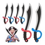Relaxdays Piratensäbel Schaumstoff 8er Set, Karneval, Fasching, Halloween, für Kinder, Piratenschwert, 41 cm lang, bunt