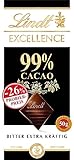 Lindt Schokolade EXCELLENCE 99 % Kakao, Promotion | 50 g Tafel | Extra kräftige Bitter-Schokolade | vegane Schokolade | Schokoladentafel | Schokoladengeschenk