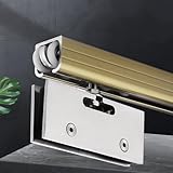 Schiebetürbeschlag Glasschiebetür Schiene aus Aluminium mit Laufrollen 0.5-9 m Laufschienen für Glasschiebetüren Schiebetürsystem Glas Schiebetür Komplettset Deckenmontage(1.0m(3.3ft))
