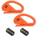 Folienschneider Car,Fiber Cutting Messer,Orange Autofolie Werkzeug,Sicherheitsschneider,Vinyl Wrap Cutting Tool Carbon,Safety Cutter Foil Knives,Brieföffner Mit Ersatzklingen,Kiuiom