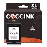 COCCINK 300XL (1 Schwarz) Wiederaufbereitete Druckerpatronen Ersatz für HP 300 XL für Drucker Deskjet D2660 D5560 F2480 F4280 F4580 PhotoSmart C4600 C4680 C4780 Envy 100 110 120