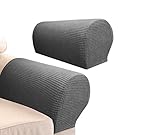 1 Paar Sofa Armlehne Bezug Sofa Bezüge für Wohnzimmer Abnehmbare Armlehne Stretch Stuhlschoner Sesselbezüge Armlehne Couchbezug (Grau)