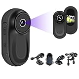 LXMIMI Action Cam, 120° Tragbare Sportkamera mit 0,63-Zoll-Display, Mini-Körperkamera HD 1080P Helm ActionKamera, Motorrad Sport Kamera, Daumen Action Kamera Unterstützung Auto-Nachtsicht (Schwarz)