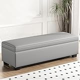Lagerung Ottomane Bank Lagerbänke mit gepolstertem Sitz Bank Ottomane mit größerem Stauraum, Bett Ottomane Bett Seitenteil für Wohnzimmer Schlafzimmer (beige 100 x 40 x 40 cm)