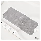 Rechteckige 40 x 100 PVC-Anti-Rutsch-Badewannenmatte, Badezimmer-Massage-Duschmatte, Saugnapf, wasserdichte Bodenmatte for Kinder/Ältere/Behinderte(Gray)