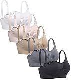 Lataly Damen Still-BH, drahtlos, Still-BH, Schwangerschafts-Bralette, 5 Stück, 5 Stück, Medium
