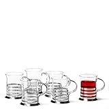 Leonardo Balance Tee-Glas 6er Set, Tee Tasse aus Glas inklusive Edelstahl-Halter, handgefertigte Tee-Becher, 6er Set, 220 ml, 017588