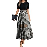 Generisch Kleider Tunikakleid Kleidlangarm Musselinkleid Fashionkleider Maxikleid