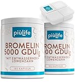 Bromelain Hochdosiert 10.000 F.I.P/g | 5.000 GDU/g PiùLife, 360 Kapseln mit drainierendem Löwenzahn, Verdauungsenzym, Ananas Enzym Komplex, Bauchschwellungen, Mikrozirkulation