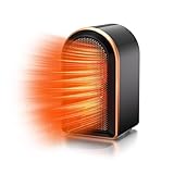10.0 Mini Heizlüfter Bad【Nr.1 in Heizleistung – Zertifiziert】Keramik Heizlüfter Energiesparend【Rundum geschützt mit 4 Sicherheitssystemen】 Schlafzimmer Büro,Schwarz Camping Heizung Elektrisch
