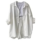 Two-Piece Women's Shirt and Shorts Summer Muslin Blouse Elegant Aesthetic Lounge Set travel Outfit Damen Flugzeug Sommer Oberteile Damen sexy fitnesskleidung für Damen Damen Trainingsanzug teveo