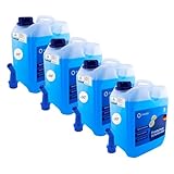 BAUER BLUE Scheibenfrostschutz Konzentrat (20L) 4x5L -30°C, Citrusduft, Hohe Enteiser + Reinigungskraft bis -30 Grad, inkl. Ausgießer – Effektiver Frostschutz für Auto im Winter