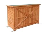 MCombo Gartenschrank Geräteschuppen Werkzeugschrank Outdoor-Schrank Gartenbox 1280 aus Holz Natur, 50 X 128 X 88 cm