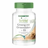 Fairvital | Roter Panax Ginseng + Vitamin B5-90 Tabletten - mit Pantothensäure & Ginsenosiden - qualitätsgeprüft und hochdosiert - 100% vegan - Made in Germany