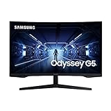Samsung Odyssey G5 Curved Gaming Monitor C32G54TQBU, 32 Zoll, VA-Panel, WQHD-Auflösung, AMD FreeSync Premium, 1 ms Reaktionszeit, Bildwiederholrate 144 Hz, Schwarz
