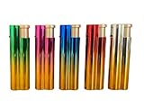 Clearfee Jet Flamme Sturmfeuerzeug | Windfest, Witterungsfest | Nachfüllbar | Elegant Gold Metallic Farben | Elektronik Jet Turbo Flamme Feuerzeug (Regenbogen, 5)