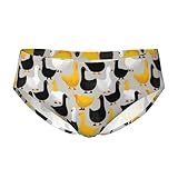 peiyeety Lustiges Gänse-Cartoon-Muster, 2-teiliges Herren-Unterwäsche-Slip-Set, weicher Bund, atmungsaktive Slips, 1 Packung