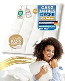 nøvera® Feder- & Daunendecke 155x220 - Made in Germany | Traumhaft flauschig mit 100% Federn & Daunen | Bettdecke 155x220 - Allergiker geeignet | Ganzjahresdecke - Sommerdecke & Winterdecke | Oeko-Tex