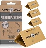 Super Ninja Silberfischfalle (4 St.) - Nicht Giftig, Geruchlos und Nachhaltig - Sehr Effektiv und mit Perfekter Anziehungskraft Silberfische Bekämpfen - Wirksam für bis zu 3 Monate