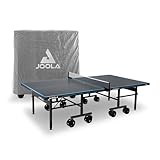 JOOLA Tischtennisplatte Outdoor Aluminium PRO Wetterfest mit Tisch Abdeckung, Klappbares Untergestell - Schneller Aufbau - inkl. Netz grau/blau 274 x 152,5 x 76 cm