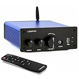 LONPOO Hifi-Verstärker 200W with Bluetooth, Optical, COAX, USB, AUX-Eingang, 2 Kanal Audio L/R-Ausgang fur Lautsprecherkabel, TPA3116 Amp Chip