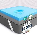 MKS 2-in-1 Gel Topper – Gelschaum Topper 180x200cm mit H3 & H4, 5-Schichten-System, Druckentlastung, Mesh-Seiten & Elastikbändern – Ideal für Seiten-, Rücken- & Bauchschläfer