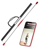 NEOLYMP Schwingstab Fitness 160cm mit Tragetasche - verstellbare Gewichte für Schwingenschlag - Gymnastikstab rot - ergonomischer Griff mit Anti-Rutsch-Struktur - Gymstick