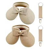 2 Stück faltbare Hüte und 2 Stück Hut-Clips, Outdoor-Sonnenschutzhut, Strandhut, Damen-Sonnenhut, Outdoor-Reisezubehör., Flach Khaki, S/M