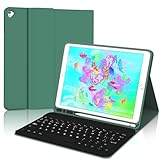 SENGBIRCH Schutzhülle mit italienischer Tastatur für iPad 9,7 2018/2017, iPad 5/6 Generation, Dunkelgrün