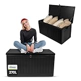 Grindi - Aufbewahrungsbox mit Deckel - Auflagenbox Cygnus - Gartenbox - Kissenbox 270 L - Outdoor Schrank - Paketbox - Sitzbank mit Stauraum - Gartenhaus - Geräteschuppen - Truhe mit Deckel