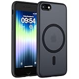 TOCOL für iPhone SE Hülle für Magsafe, für iPhone 8/7 Hülle, Stoßfest Anti-Fingerabdruck Kratzfest Transluzente Rückseite Matt Magnetisch Handyhülle für iPhone 8/7/SE 3/2(2022/2020) Case, Schwarz
