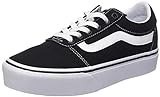 Vans Ward Platform Damen Sneaker, Canvas Black White, 38.5 EU